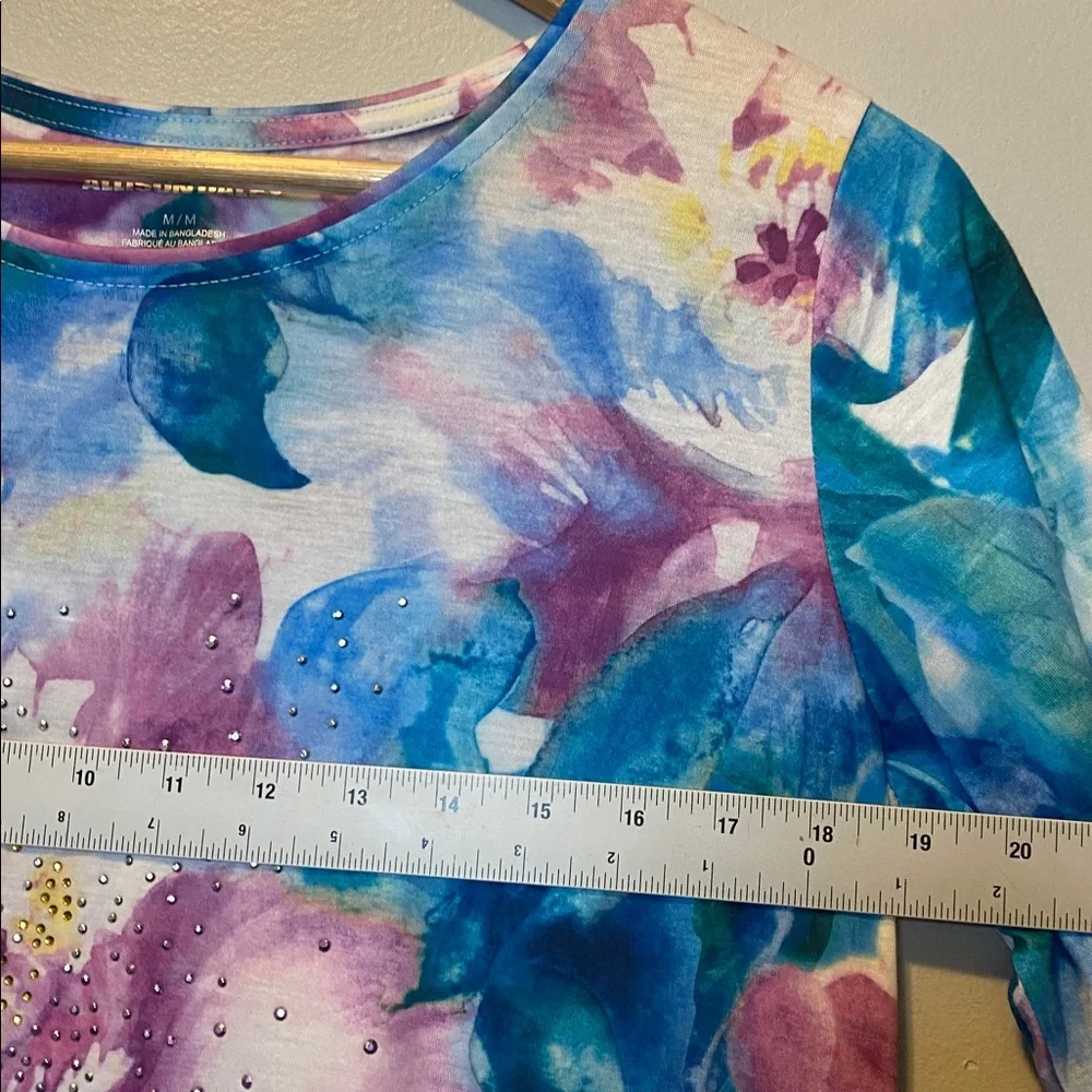 Allison Daley Blouse Bundle of 2 Womens Medium Floral Multicolor 3/4 Sleeve Tops - Picture 9 of 17
